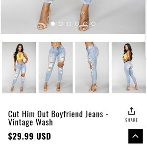 Fashionnova cut him out boyfriend jeans